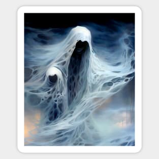 Halloween Ghost 4: Haunting Ghost on a Dark Background Sticker